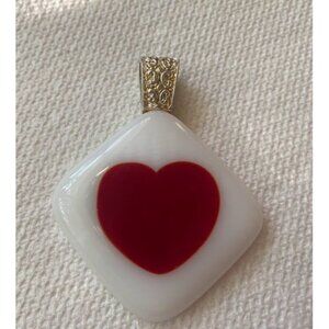 Homemade Triangle Heart Pendant‎ Medium Size.